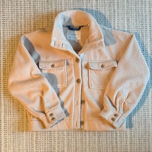 Anthropologie Beige Textured Jean Jacket